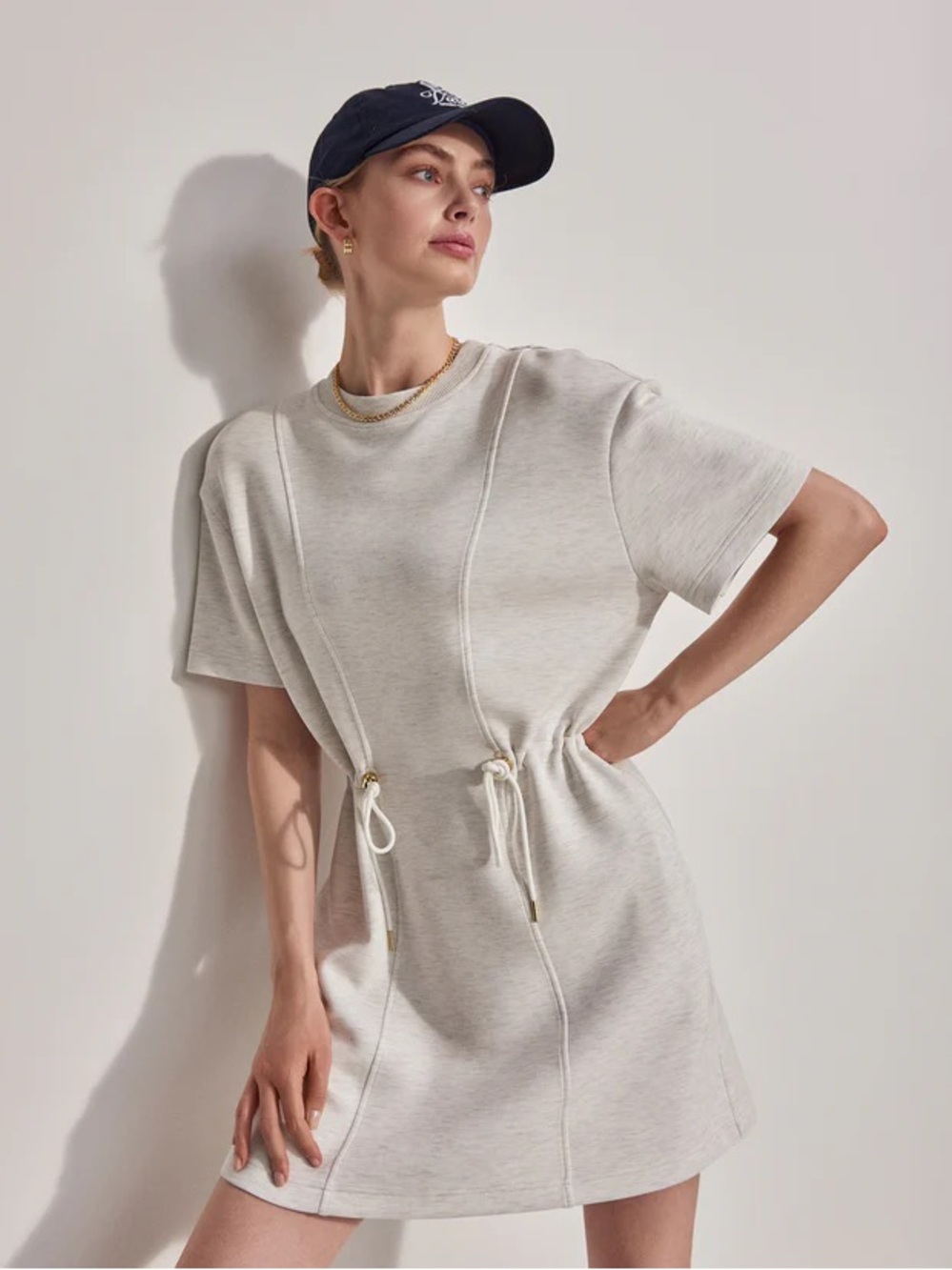 VARLEY | Doublesoft Maple Dress in Ivory Marl | L - Picture 1 of 5